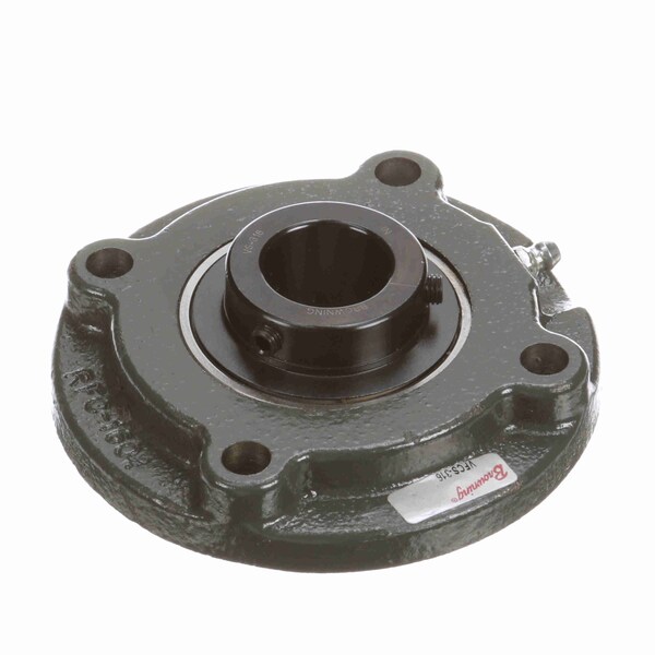 Browning Mounted Cast Iron Flange Cartridge Ball Bearing, 52100 Bearing